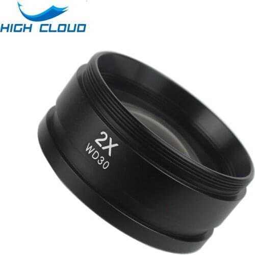 WD165 0.5X 0.7X 1.0X 2.0X Auxiliary Objective Lens Microscope Barlow Lens For Trinocular Stereo Zoom Microscope Camera Lens