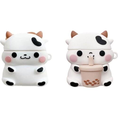 Protective Cover 3D Cute Baby Cow Protector Silicone Case Cover For Airpods Pro For Airpods Wireless Earphone Charging Box