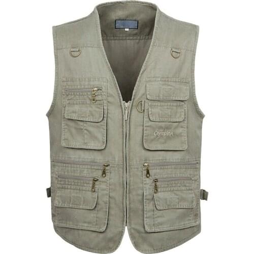 8XL 9XL 10XL New Male Casual Summer Big Size Cotton Sleeveless Vest with Many 16 Pockets Men Multi Pocket Photograph Waistcoat