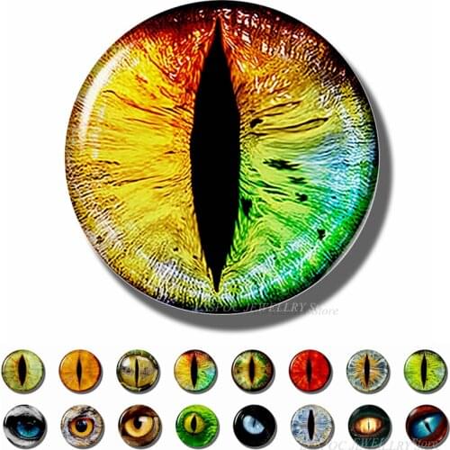 1PCS Fashion Dragon Eyes 25MM Glass Dome Cabochon Evil Eye Round Charm Men Women Handmade Making Jewelry Accessories Gift