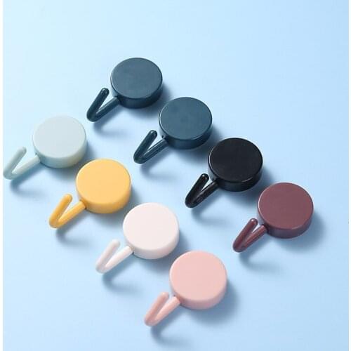 10pcs/lot Solid Color Wall Stickers Hook Without Trace Nail Small Hook Clothes Decorative Hook Mounted Wall Hooks Accessories
