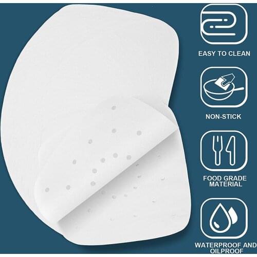 100Pcs Air Fryer Liners 8.5 Inch Square Air Fryer Parchment Paper Paper Premium for Air Fryer Streamer Pans No Burn Easy Cleanup