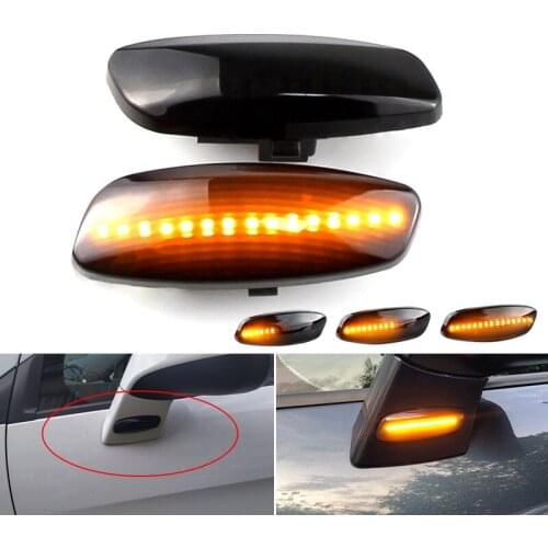 2X LED Car Dynamic Turn Signal Light Side Marker Lamp Blinker Amber For PEUGEOT 207 2006-2015 308 2007-2015 3008 2009-2016