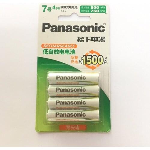 4pcs/lot Panasonic High Performance AAA 800mah batteries 1500 times recycling NI-MH Pre-charged HHR-4MRC/4B Rechargeable Battery
