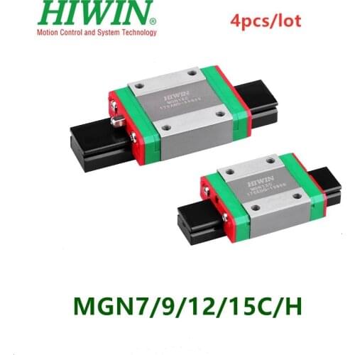 4pcs original Hiwin mini Linear blocks carriages MGN7C MGN9C MGN12C MGN15C MGN7H MGN9H MGN12H MGN15H for CNC linear guide