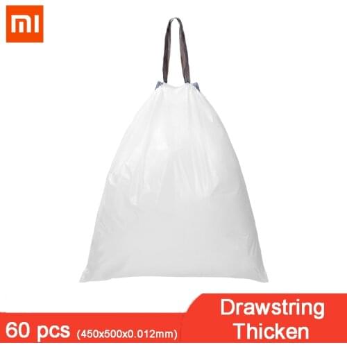 60 pcs Garbage Bags Drawstring Thicken Storage Bag For Home Waste Trash Bags Xiaomi Everyday Elements