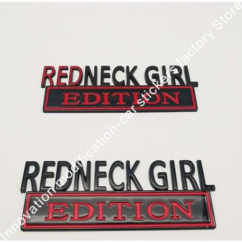 Big REDNECK EDITION glossy Badges emblem car sticker red neck edition girl
