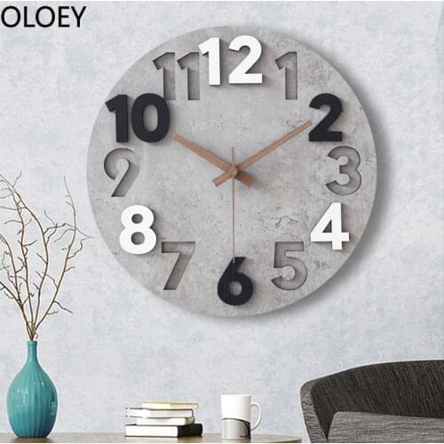 Large 3d Wall Clock Wood Clock Mechanism Art Silent Luxury Clocks Wall Gray Home Decor Living Room Watch Vinyl Record Clock 2020