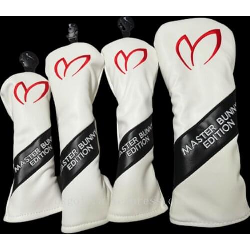 MASTERBUNNY EDITION 1 3 5 UT Wood Headcovers Driver Fairway Woods cover PU Leather Head Covers Set Protector Golf Accessories