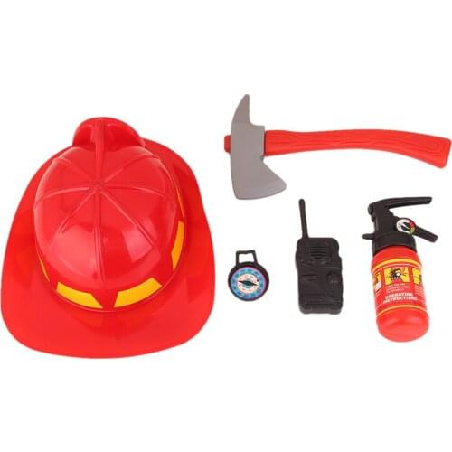 Child Fireman Dress Up Kids Role Pretend Play Set Child Costume Kit Safety