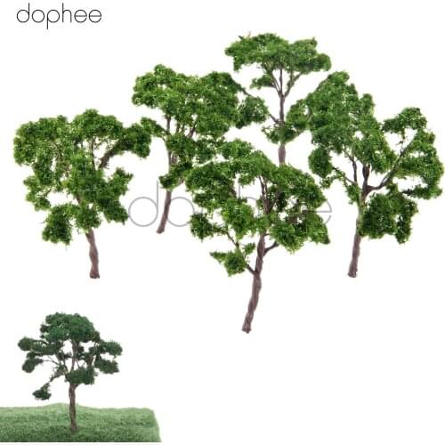 Dophee 5pcs 10cm Iron Wire Model Trees Model Railroad Park Nature Landscape Layout