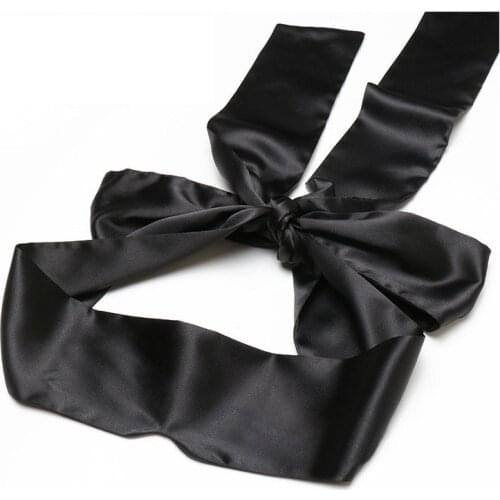 Double Face Mulberry Silk Eyemask Black Tie-up Type Natural Silk Eye Mask
