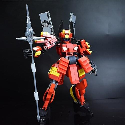 454Pcs Original Design Mecha Warrior Building Blocks Toys For Children Armor Robots Anime Figure Model 26cm Action Figure Dolls