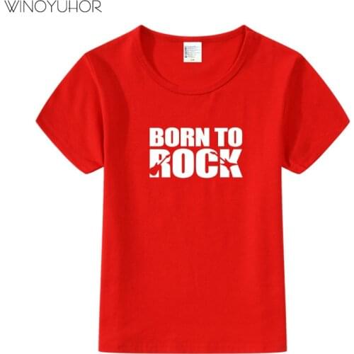 Born To Rock Kids T-Shirt Boys Girls Unisex Baby Clothes Cool Fashion Style Tops Children Summer Short Sleeve Graphic Tee Shirt