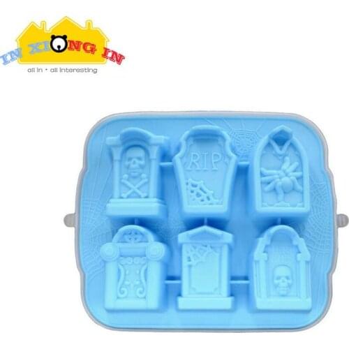 Halloween Style Tombstone Silicone Mold Epoxy Resin Jewelry Skull Spider Molds DIY Craft Handmade Resin Charms Cabochons Tools