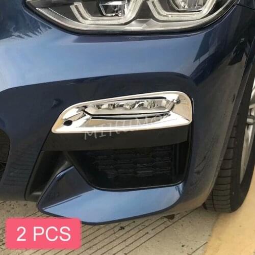 Chrome Front Fog Light Frame Cover Trims For BMW X3 G01 M Sport 2018 2019 2020