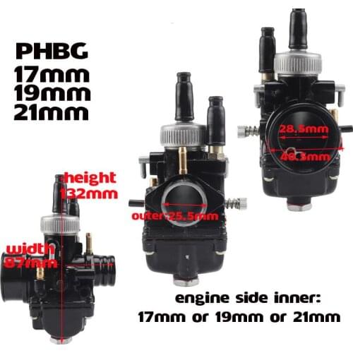 PHBG Racing Moto Carburetor Carb 17mm 19mm 21mm Carburedor For Yamaha KTM Puch Zuma Scooter 50cc 90cc BWS100