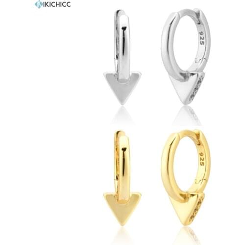 Kikichicc 925 Sterling Silver 8.2mm Huggies Triangle Piercing Zircon Pave Luxury Women Jewelry For 2020 Rock Punk Wedding Gift