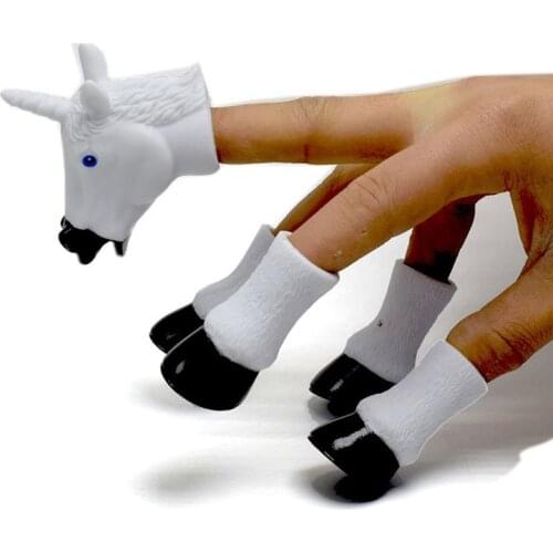 1 Set hand finger puppet for kids Baby Mini Educational Cartoon Unicorn Animal doll stories Puppets theater for Children Gifts