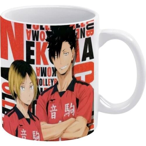 Kuroo And Kenma White Mug 11oz Ceramic Tea Cup Coffee Mug Friends Birthday Gift Nekoma Haikyuu Japanese Anime Manga Volley Ball