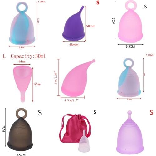 Medical Grade Silicone Menstrual Cup Set Transparent Feminine Hygiene Cup Coupe Menstrual De Silicona Medica Coppetta
