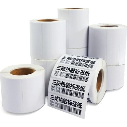 SMG supermarket clothing tag jewelry cable food waterproof oil proof sticker 25/30/40/57mm wide thermal barcode printer label
