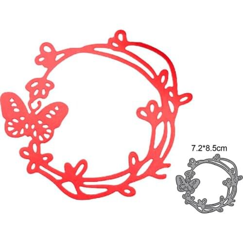Butterfly Wreath Metal Cutting Dies Stencils Dies For DIY Scrapbooking Dies Decoration Embossing Die Cut Handcraft Dies Template