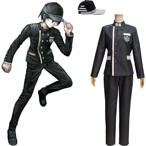 2021 New Danganronpa V3 Cosplay Saihara Shuichi Cosplay Costume Anime Game School Uniform Suit Outfit Coat + Pants + Hat