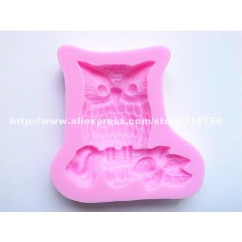 New! Free Shipping Owl Shaped Silicone Mold Cake Decoration Fondant Cake 3D Food Grade Silicone Mould 153