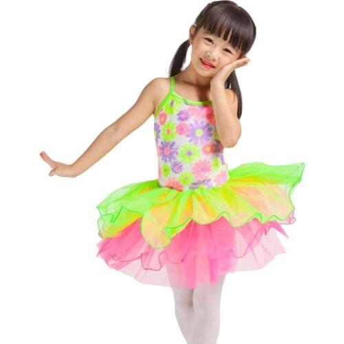 New Arrival Child Sequin Ballet Tutu, Green with pink Jazz / ballet /Tap Dance Costumes