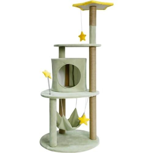 Star cat climbing frame sisal cat tree cat litter multi-layer cat climbing frame fun hammock cat scratching post integrated pet