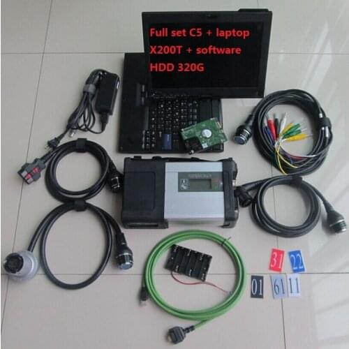 Wifi Function MB star C5 fullSet Diagnosis tool SD connect C5 + software 2020.12V 480G SSD installed Laptop X200T X200 Tablet