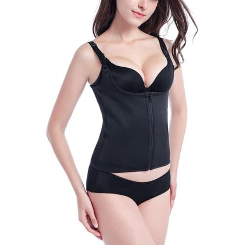 Adjustable Slimming Underwear Body Shaper Sweat Sauna Vest Zipper Waist Trainer Tummy Control Corset For Weight Loss Droship US