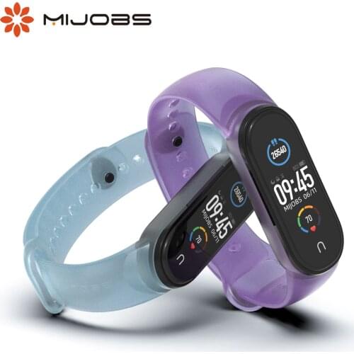 For Mi Band 5 Strap for Xiaomi Mi Band 6 Bracelet Silicone Correa Sport Wristbands Pulseira Translucent Miband 5 6 NFC Global