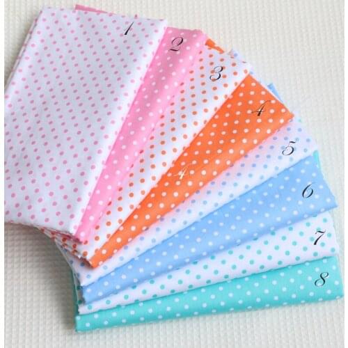 Macaron color pink blue aqua orange polka dot 100% Cotton twill cloth fabrics for DIY home decoration clothes patchwork handwork