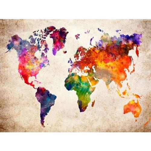 SDOYUNO Frame Diy Painting By Numbers For Adults Map Landscape Paint By Numbers 60x75cm Paint On Canvas Decor For Home