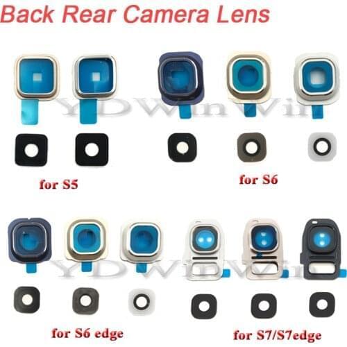 50pcs Back Rear Camera Lens Glass Cover Ring with Adhesive Glue for Samsung Galaxy S5 S6 S7 edge G900 G920 G925 G930 G935