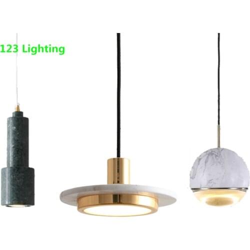 Natural marble Warm light LED Pendant Lights Living room Bedside Pendant Lamp Bar Restaurant Hanging Light Fixtures New Design