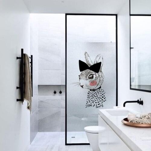 Custom Size Cat print Glass Window Film Static Cling No Glue Opaque Window Stickers Frosted Decals Living Room YYKT2041