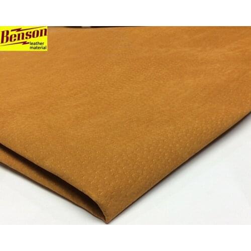 Yellow brown Genuine pig split leather material wholepiece