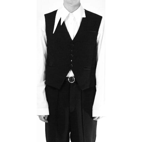 Vest mens irregular original fashion mens youth fashion urban fashion new black top trendy men