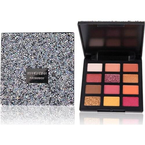 12 Colors Fantasy Eye Shadow Palette Unique Design Metallic Glitter Eye Shadows Earth Waterproof Shining Matte Radiant Eyeshadow