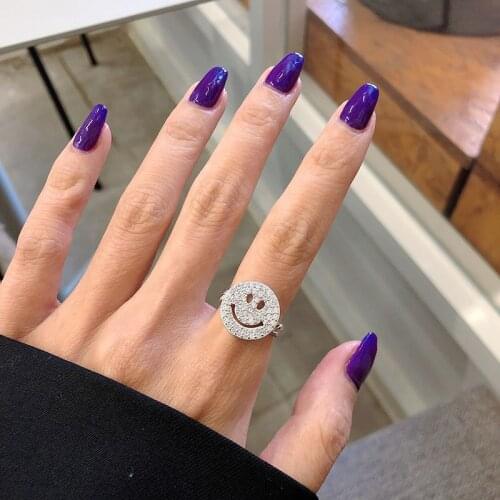 2021korea temperament simple smile shape rings for women anniversary birthday gift for lover or your friend jewelry wholesale