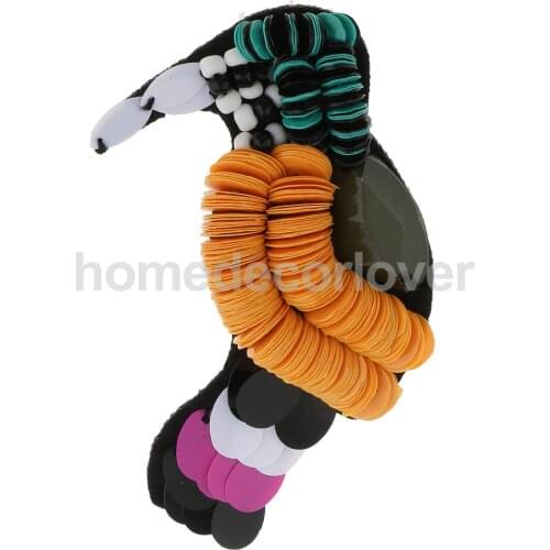 3D Bird Applique Sequins Beads Patch Iron/Sew on Apparel Bag Shoes Dress Hat Decoration DIY Accessories