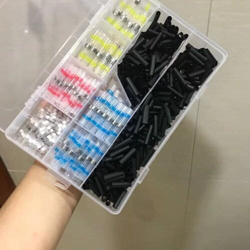 500Pcs Heat Shrink Butt Crimp Terminals Waterproof Solder Seal Electrical Butt Connectors Wire Cable Splice Terminal Kit