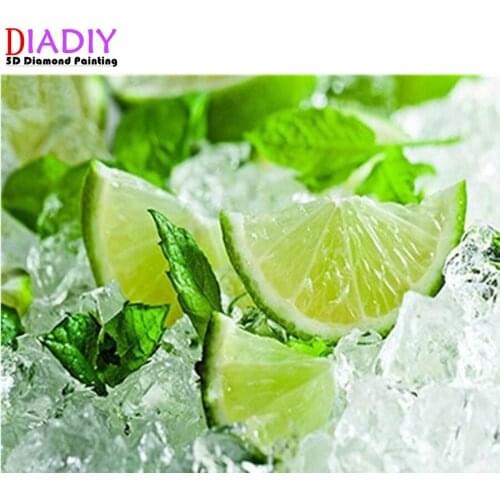 5D DIY Diamond Painting fruit lemon Full Square Diamond Embroidery Decor Home Resin Drill Crystal Picture Of Rhinestone