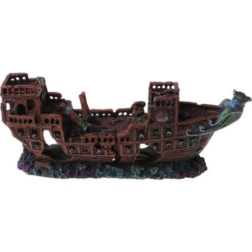 Aquarium Ship Decorations Fish Tank Ornaments Material Sunken Decorations