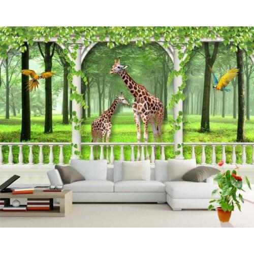 Custom large mural papel de parede,Giraffe 3D background wallpaper,living room TV sofa wall children bedroom photo 3d wallpaper