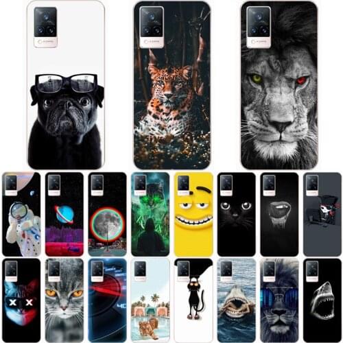 For VIVO V21 Case Wolf Silicon TPU Fundas for Vivo V21 Cat Animal Shell Bag Housing Phone Cases