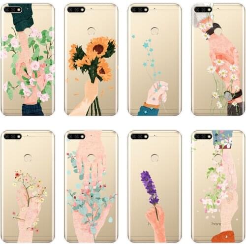 Back Cover For Huawei Honor 10 9 8 8X MAX 7 7S 7X 7A 7C Pro Art Flower Silicone Soft Phone Case For Huawei Honor 7 8 9 10 Lite